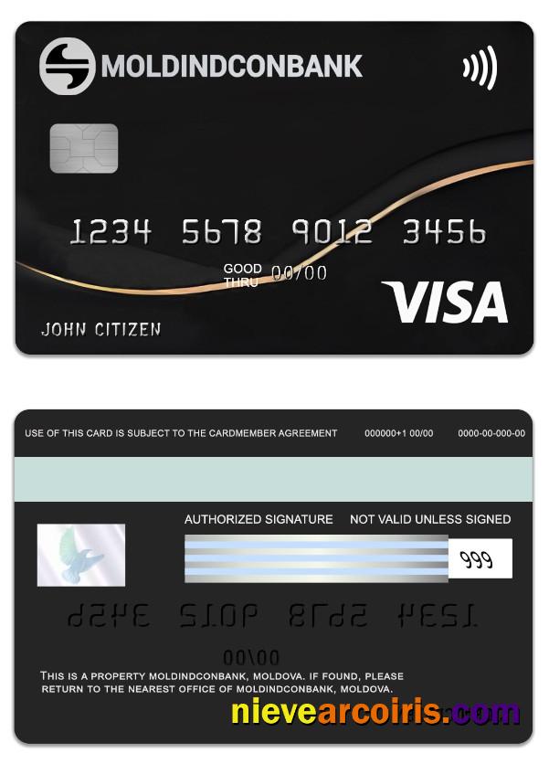 Moldova MoldindconBank exclusive credit visa card